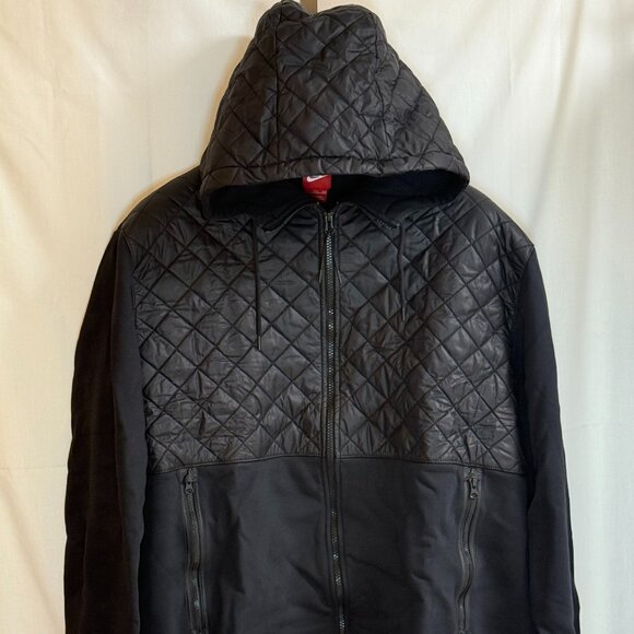 Nike Hooded Men's Full Zip Jacket w/ Quilted Design-Black-XXL- RN#56323 CA 05553 - Picture 1 of 10